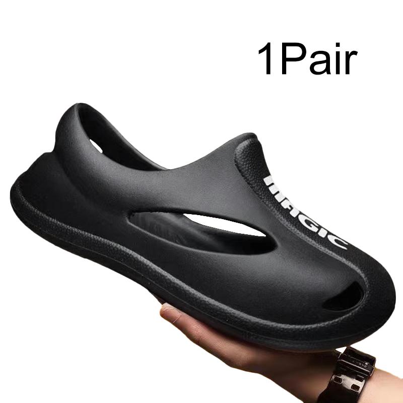 

1 пара обуви Eva на толстой подошве для пар, пляжная обувь для мужчин/женщин, сандалии, мода 40-41 чёрный