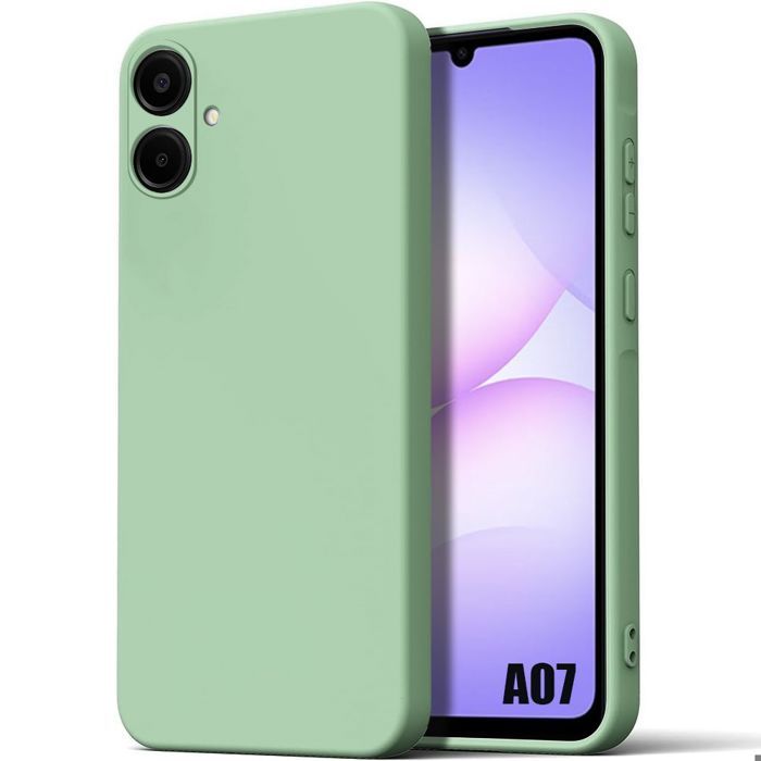 Schutzhülle - BOOLING - Samsung Galaxy A07 - Leichtes Silikon Kratzfest Stoßfest Matt Grün
