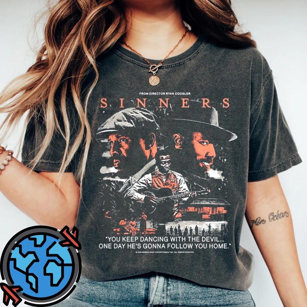 Retro Smoke And Stack Shirt, Sinners Movie Tee, Michael B Jor-Dan Shirt Unisex T-Shirt XXXXL