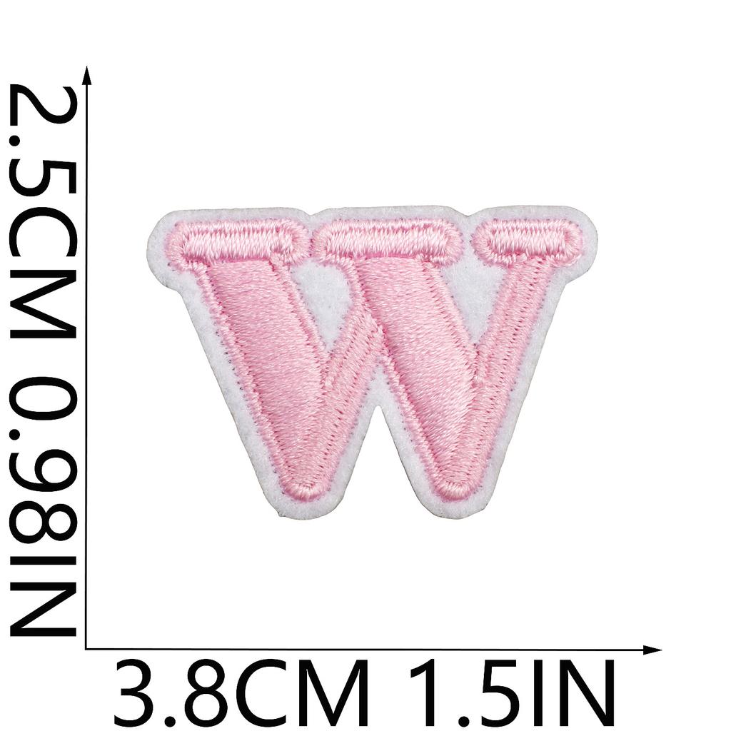 Mini Pegatina de Tela Bordada con Alfabeto Inglés Tamaño Pequeño DIY para Bolso Cambiante Parche Decorativo Pegatina Etiqueta Bordada por Computadora Número