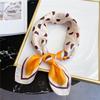 New Small Square Scarf 70cm Women's Thin Edition Color Blocked Printed Silk Versatile Decorative Shawl Autumn/Winter