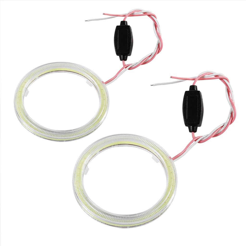 1 Çift Otomatik Halo Halkalar COB Çipli Far DRL LED Motosiklet Araba İçin 60mm