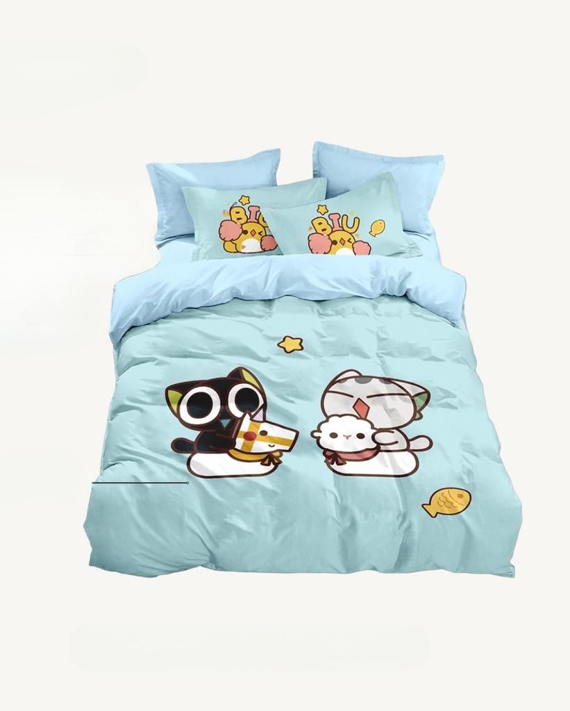 Cartoon Animal Motif,Microfibre Bedding Sets, Children's Bed Linen with Zip Room Decor Duvet Cover for Teenagers Adult 3-Piece
