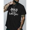 European Sizes Men's Faith T-Shirt Print Short Sleeve Round Neck Casual Wear, Breathable Summer Casual Top for Men