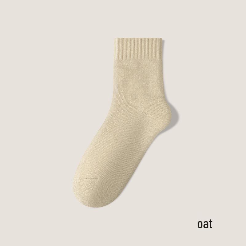 Women's Cashmere Mid-Calf Velvet-Enhanced Socks for Autumn and Winter