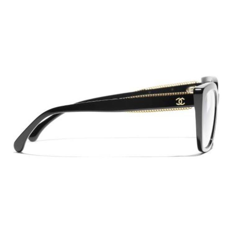 CHANEL Acetate Butterfly Sunglasses Men's Black CH3460C622