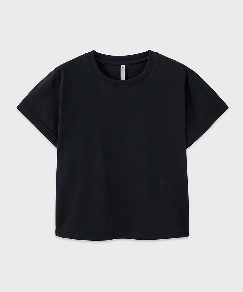 NOIRER FOR WOMAN Supima Cotton Luxe Crop T-Shirt (Black)