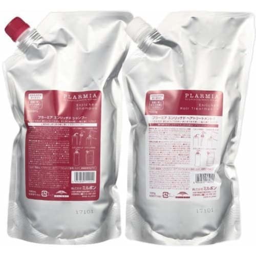 

Milbon Plamia Enriched Shampoo 1000mL + Treatment F 1000g Refill Set