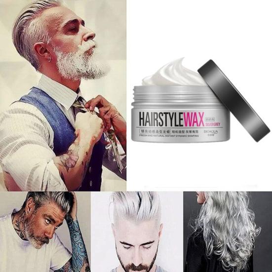 100g Women Men Silver Grey Dynamic Modelling Wax Hair Styling Mud Water Gel