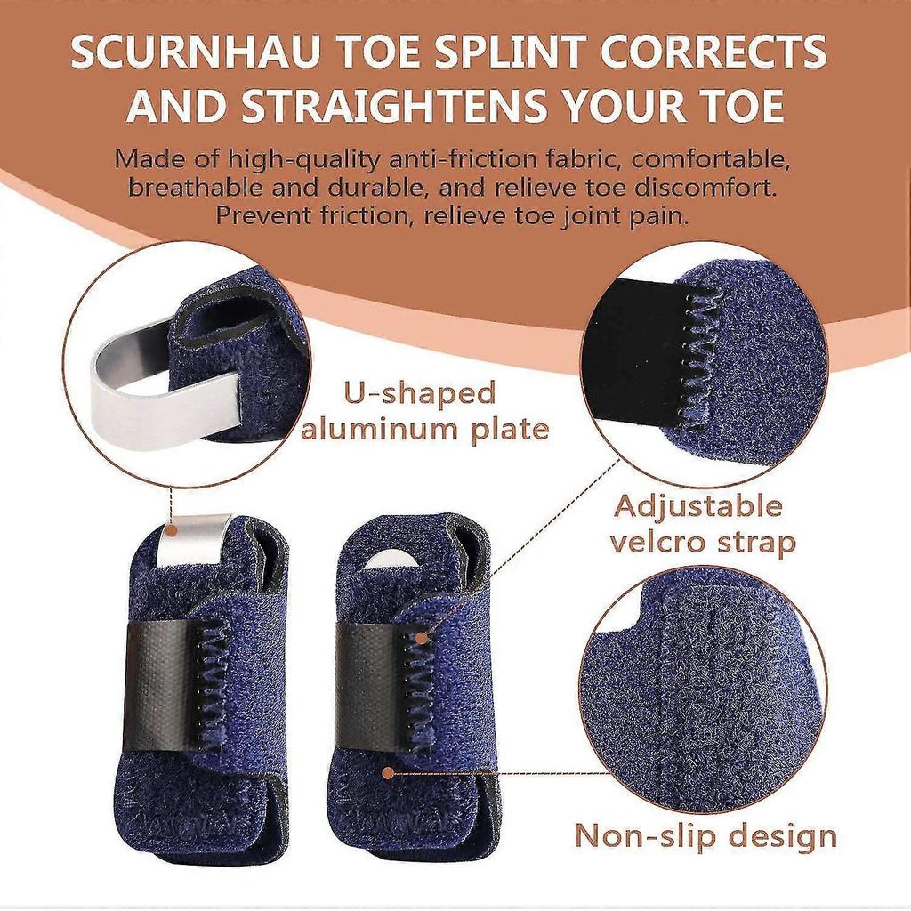 Toe Splint, Toe Corrector Brace, Toe Straightener For Hammer Toe, Crooked Toe, Mallet Toe, Bent Toe, Claw Toe, Toe Wrap To Align And Support Broken To