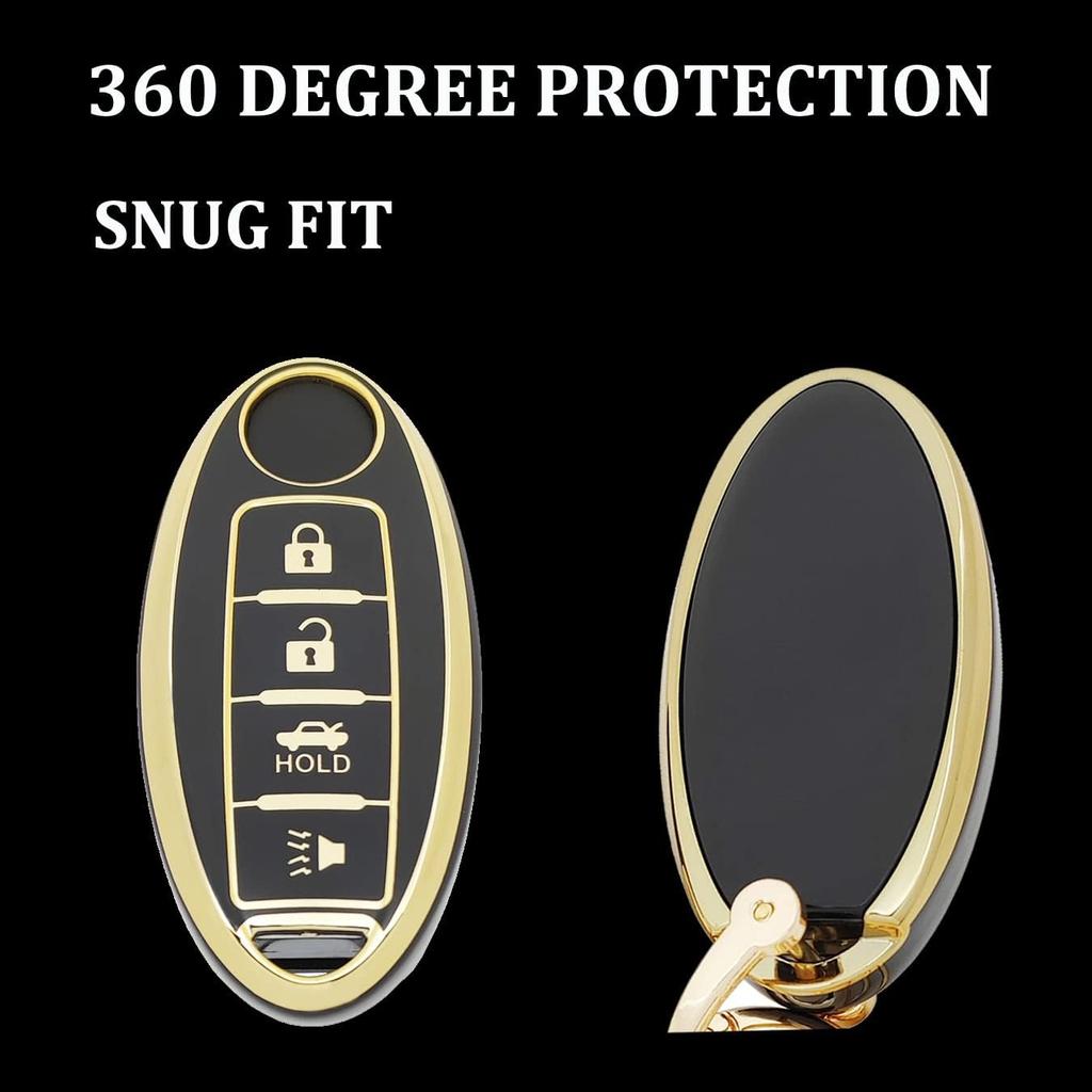 TPU Protective Key Fob Cover Case Compatible With Nissan 2007-2012 Altima 2009-2014 Maxima Murano For Infiniti FX35 FX37 FX50 G25 G35 G37 Q40 Q60