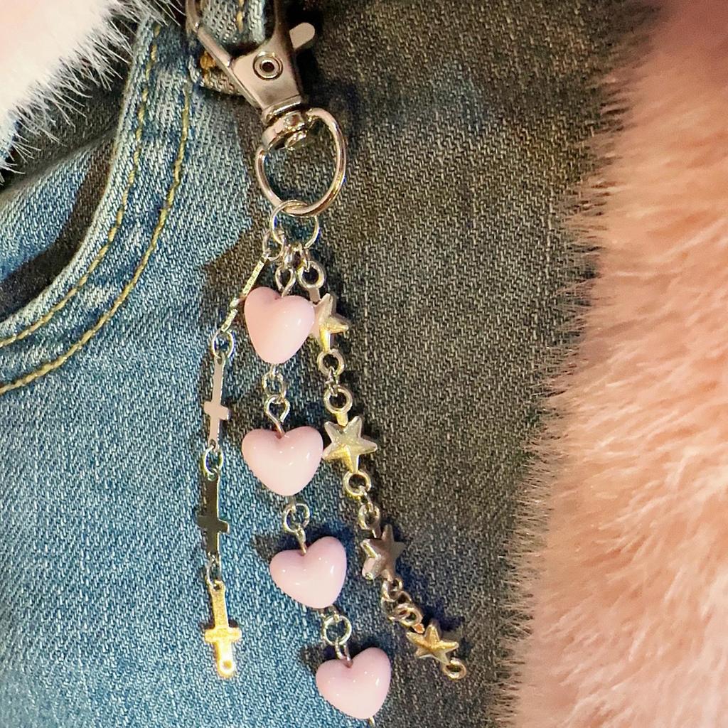 Sweet Cool Star Heart Phone Charm Straps Car Keys Hanging Pendants Fashion Bag Decoration Lanyard Purse Accessories