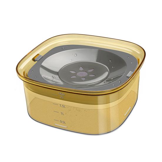 Pet Water Bowl No Spill 2L Spill Proof Clear Dog Water Bowl Anti Splash No Mess Cat Water Dispenser for Sloppy Messy Drinkers