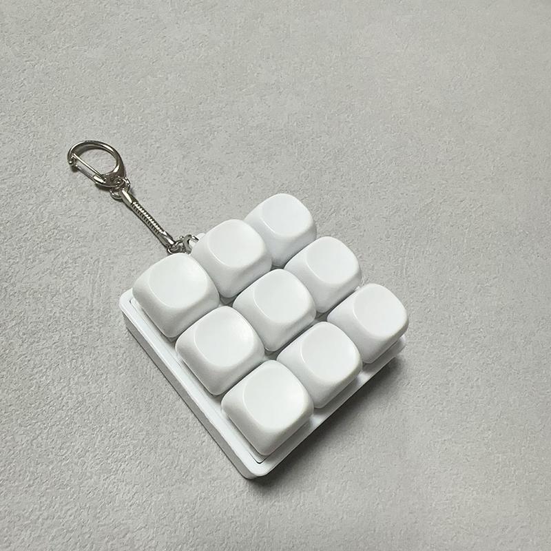 9 Keys Keyboard Fidget Keychain Antistress Keyboard Button Fingertip Key Cap Pendant Stress Relief Toys For Children Adults Gift