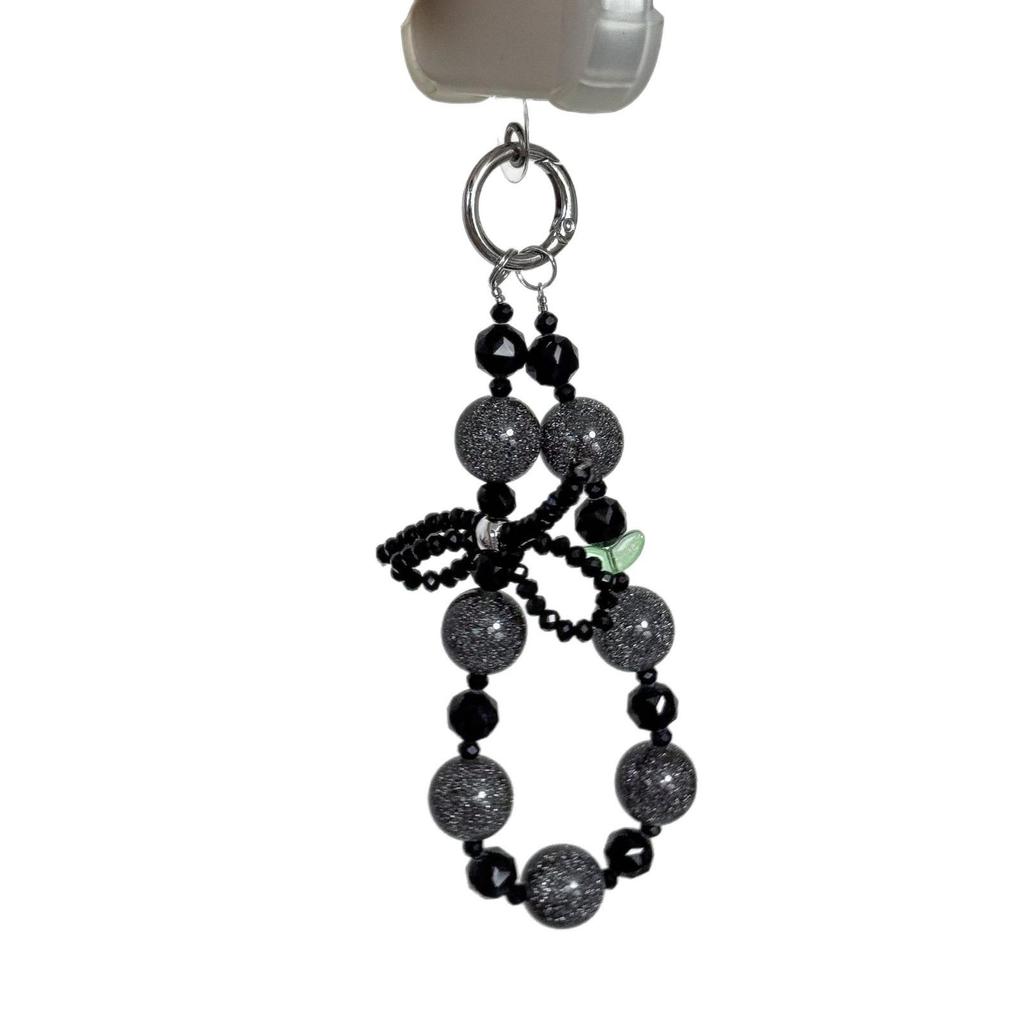 Crystal Beaded Bow Phone Lanyard – Versatile Charm and Keyring Accessory for Women