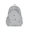 Schoolbag Plaid Schoolbag Female Korean Version Ins Literary Backpack Junior High School High School Students Large Capacity Leisure High Value 
