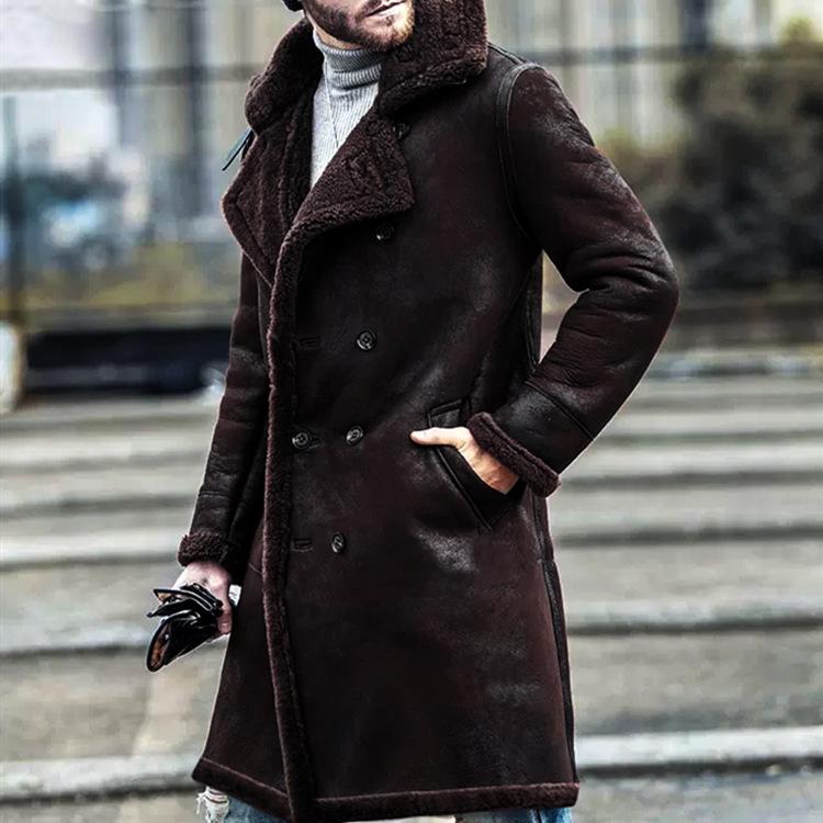 In Stock: Men's Faux Leather & Fur Jacket - Thick, Velvet-Lined, Hot-Selling