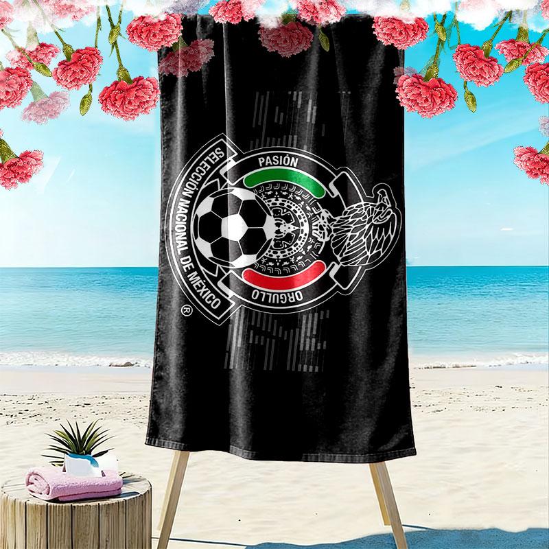 Mexico Football Art Print Beach Towel, Large Soft Quick Dry Towel for Beach Camping Swimming
