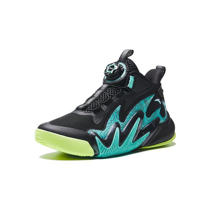 Anta Kwangchao 2 Shock Absorbing Durable Low Top Kids Basketball Shoes Kids Basketball Shoes Black Green A312331131-4