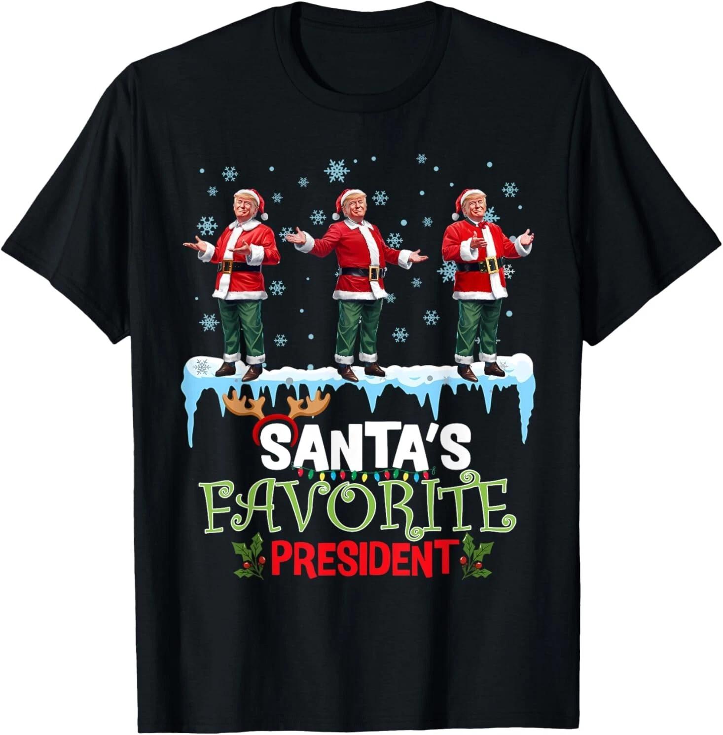 Men s and Women s T-shirts NEW Santa s Favorite President Santa Trump Dance Funny Christmas T-Shirt S-3XL XXL