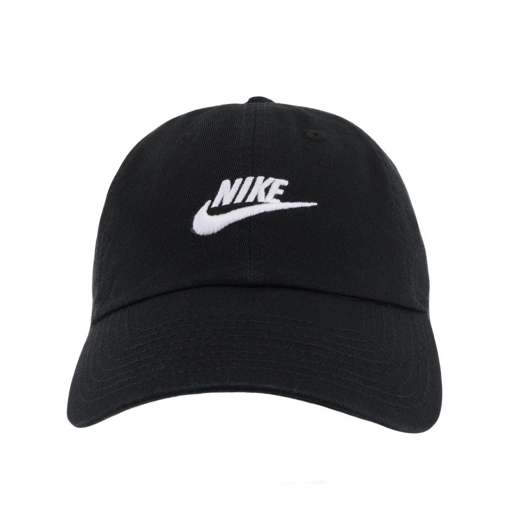 Nike Buchstaben Mikro-Logo Baumwoll-Baseballkappe Unisex Hüte Schwarz FB5368011