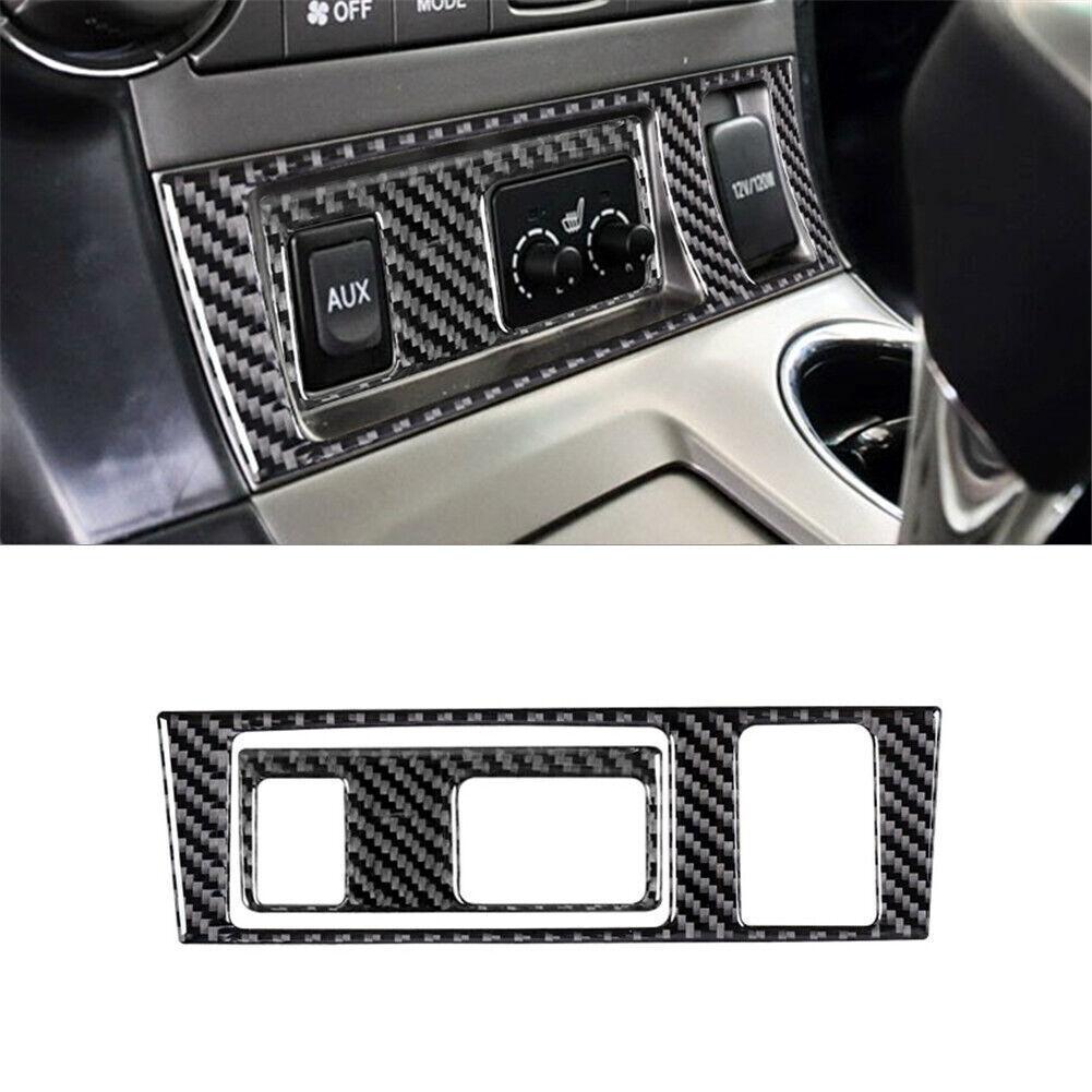 For 08-13 Toyota Highlander Carbon Fiber Interior Seat Heated Button Cover Trim