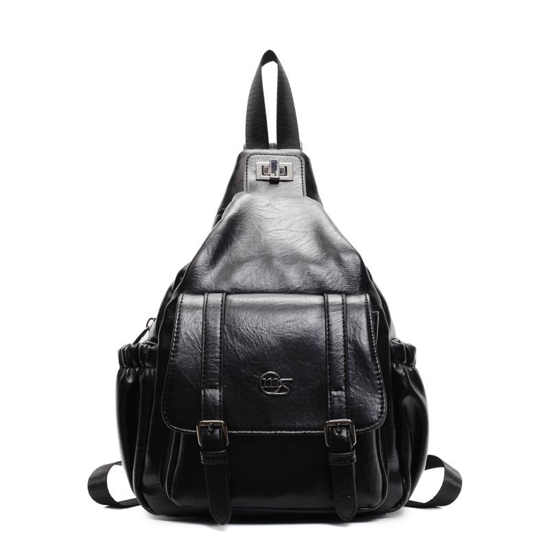 New Soft Leather Ladies' Double-shoulder Bag Backpack Is Fashionable and Versatile, A Retro Ladies' Single-shoulder Bag.