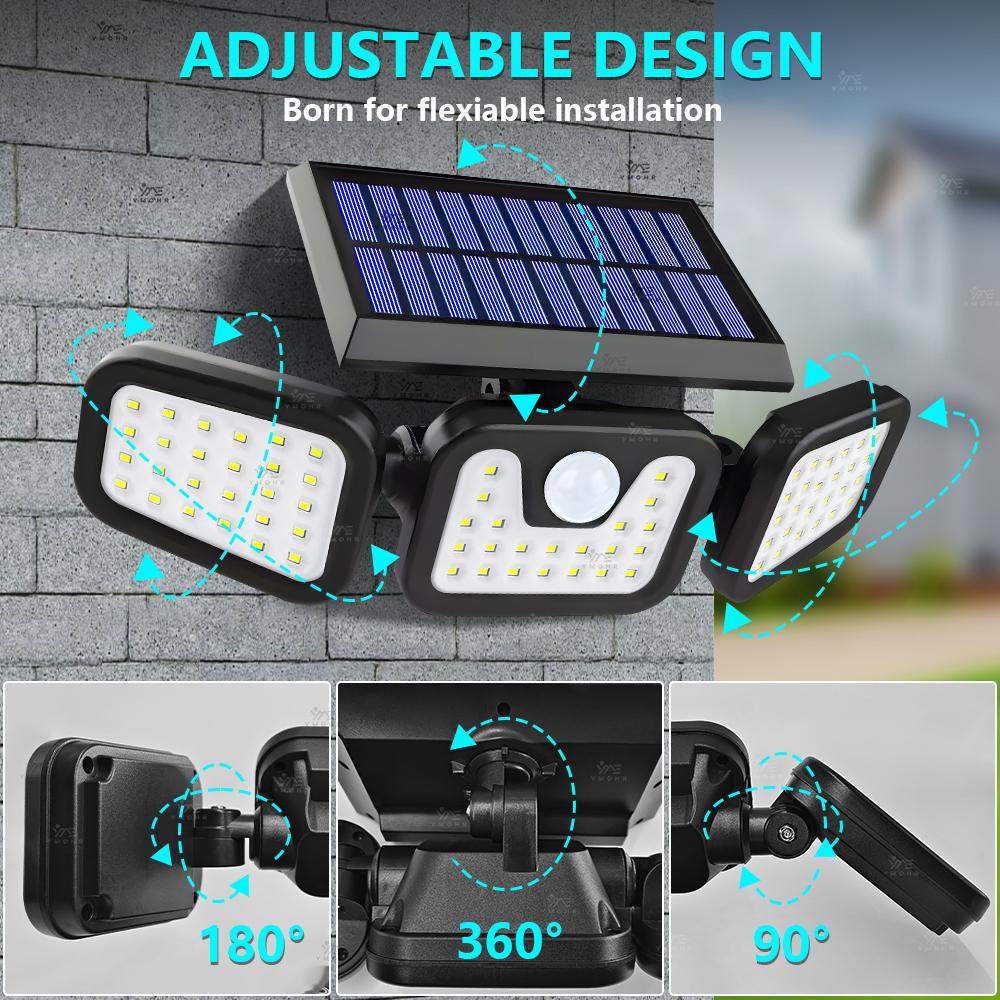 5500W Solar Power Lights Outdoor Motion Sensor Human Induction Adjustable IP65 Waterproof Wall Lamp for Swimming Pool Courtyard