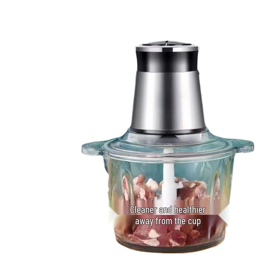 Stainless Steel Electric Meat Grinder & Multi-function Food Processor with Dough Kneading, Garlic Paste, and Vegetable Shredder