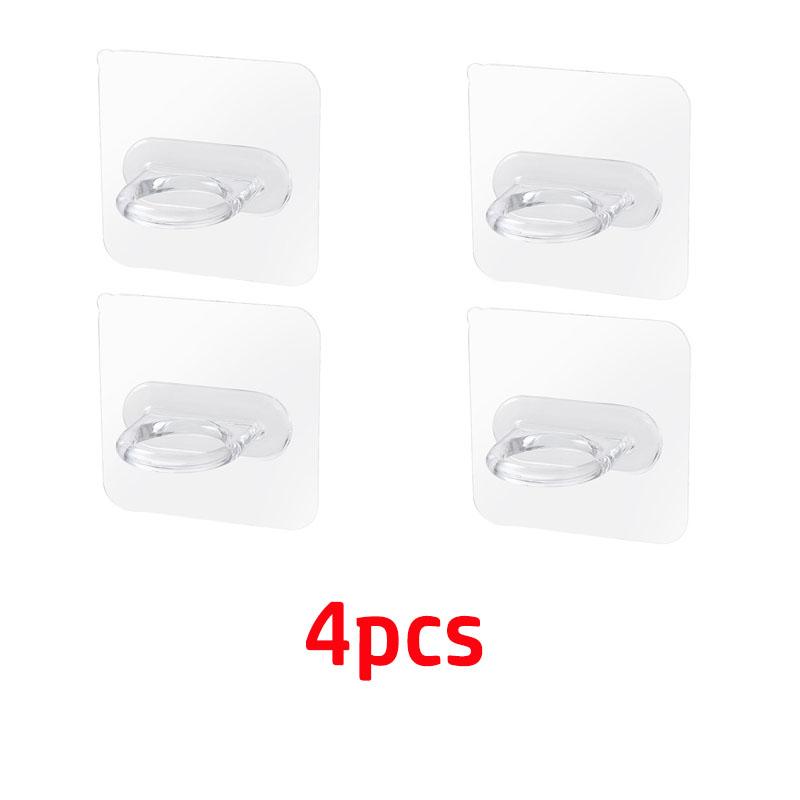 Multifunctional Round Hooks Shower Bottle Hooks Transparent Strong Self Adhesive Wall Hanging Hanging Rack Bathroom Gadgets