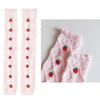 Baby Girls Long Tube Socks Spring Autumn Summer Thin Kids Strawberry Printed Socks Over Knee Length Stockings