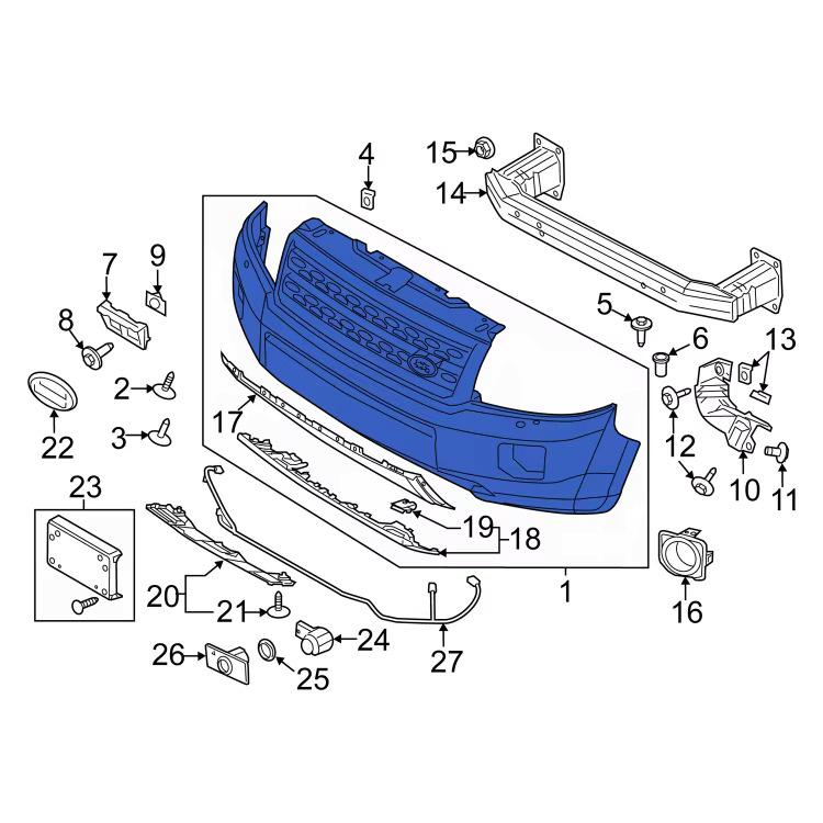 LR040839: Front Bumper for Land Rover Freelander 2
