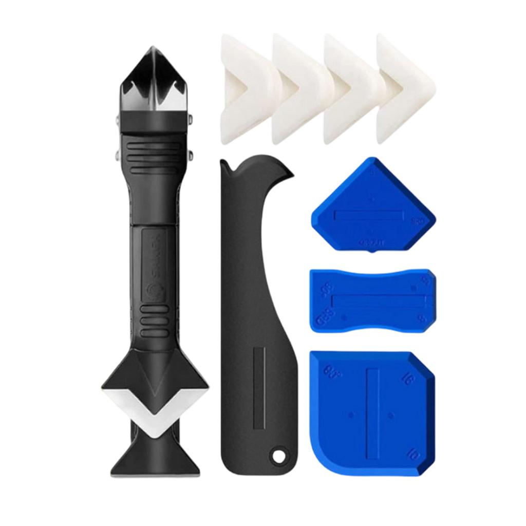 9PC Silicone Caulking Tool Set Metal Scraper Sealant Remover Finishing Tool For Grout And Tile Edges