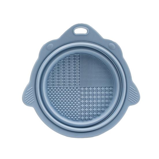 

Makeup Brush Cleaner Soft Silicone Protective Head Anti-Fall Durable Folding Wash Bowl Large Capacity Compact Size Makeup Brush Washer синий