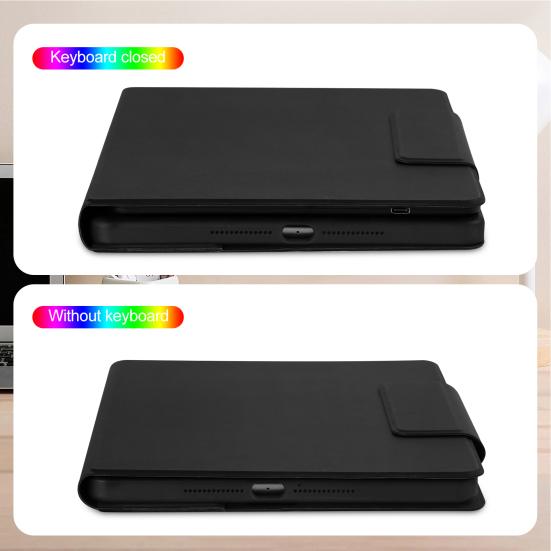 Tablet Bluetooth-compatible Keyboard with Protective Case Colorful Backlit Design Detachable Keyboard Cover Protector