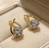 Exquisite diamond-set cross earrings, light luxury temperament, niche high-end design stud earrings.
