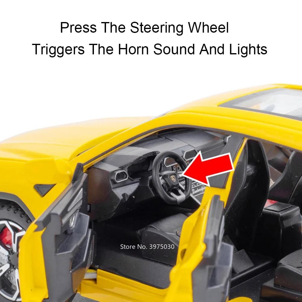 1:24 Lambor URUS Sian FKP37 Alloy Sports Cars Toys Models Diecasts Off-Road Vehicles Sound Light Miniature Model Car Kids Gifts