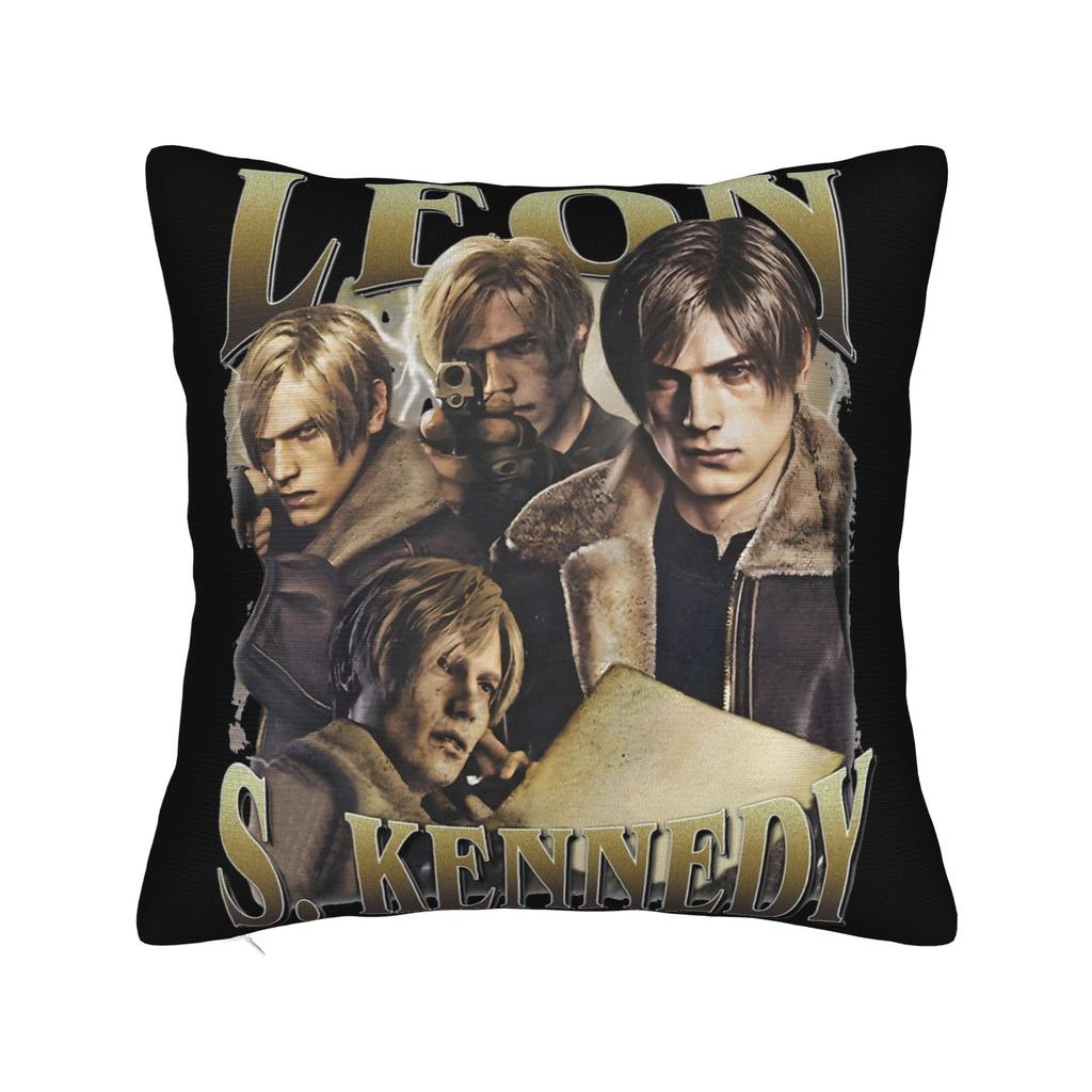 Romantic Pink Bow Leon S Kennedy Pillowcase Printed Fabric Cushion Cover Gift  Throw Pillow Case Cover Home Square 18"