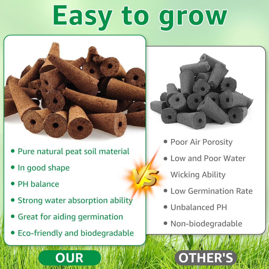 50Pcs Hydroponics Seed Starter Grow Sponges Seedling Starter Plugs Kit with Plant Labels Tweezer Replacement Root Garden Plantin
