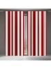 Tende Stampate a Strisce Rosse Bianche Trasparenti Materiale di Qualità Design Stile Nautico Casa Con Set di 2 Tende in Poliestere Lavabile