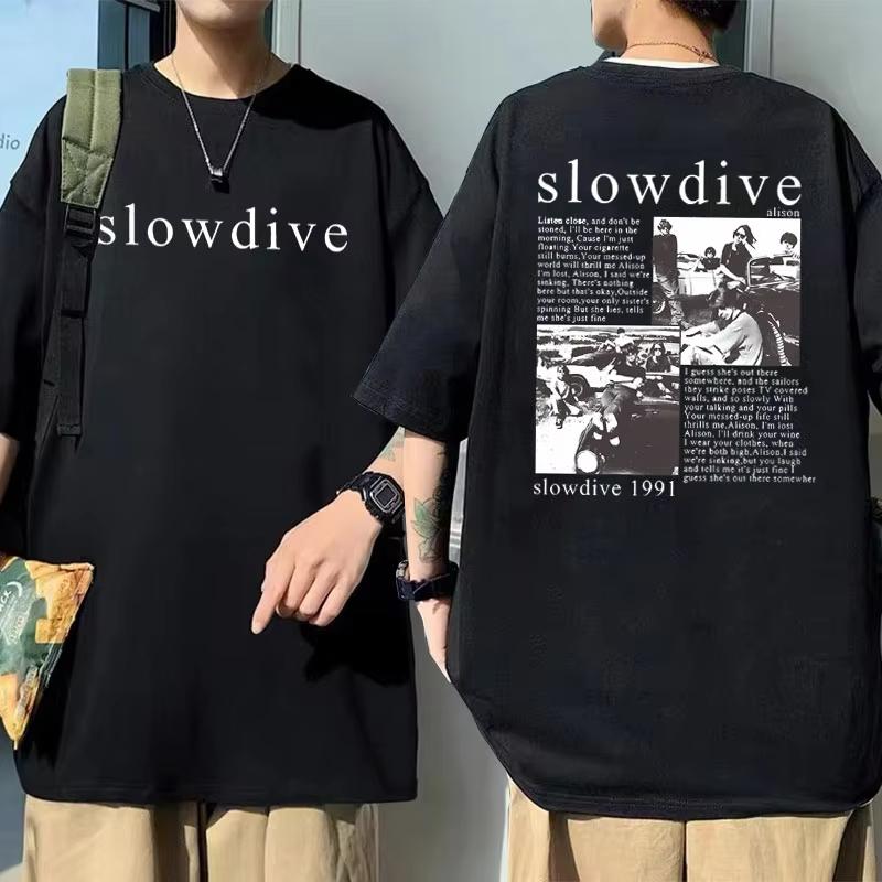 

Britain Band Slowdive Alison 1991 Graphic T Shirt Tour 90s Classic Vintage Unisexs Casual Oversized Tshirt Rock Unisex Women Tshirt S