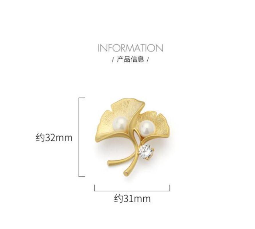 Ginkgo Leaf Brooch for Men and Women, Exquisite Temperament Pin, Elegant Temperament Jewelry Accessories, Party Banquet Gifts