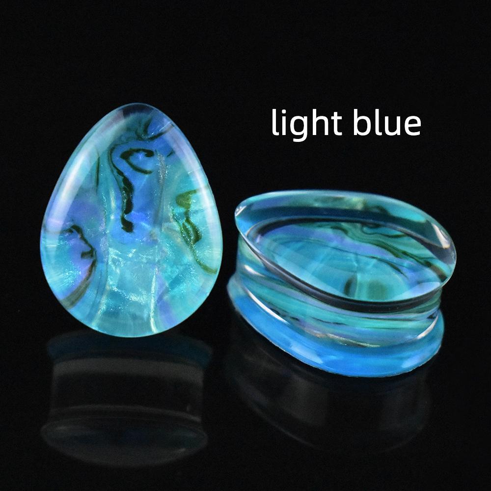 Pár 8-50mm Vícebarevné Vzor mušle Kapkovitý Akrylové Roztahováky do uší, Tunely, Dilatátory uší, Šperky pro piercing těla