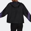 Adidas Striped Half-Zip Packable Sports Hooded Jacket Women Jackets Black H65722