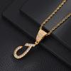 26 English Women'S Letter Pendants Necklace Twist Chain Zircon Letter Pendants Jewelry