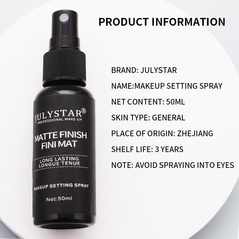 Julystar Ferahlatıcı Makyaj Losyonu Taşınabilir 50ml Nemlendirici Nemlendirici Kalıcı Şeffaf Makyaj Ayar Spreyi