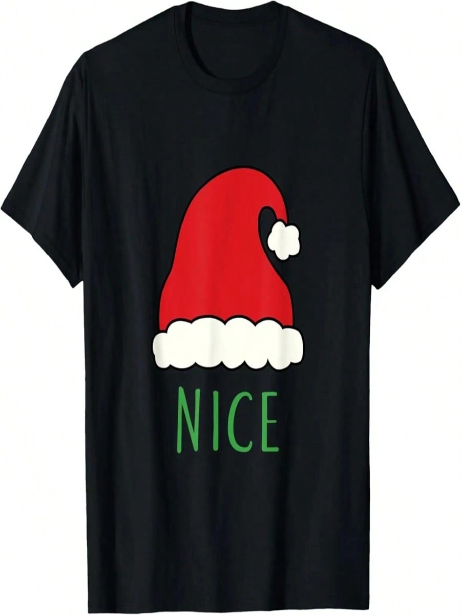 Naughty Or Nice Matching Christmas Couples T-Shirt S