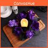 Halloween Purple Rose Candle Ring Decor With Faux Flower Garland For Party Decor And Table Arrangement
