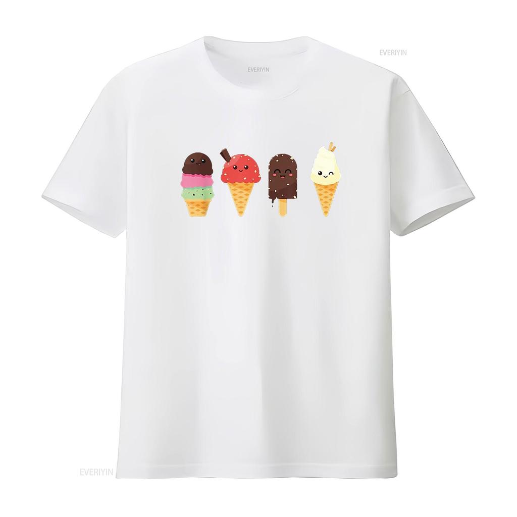 Ice Cream Lover T Shirt for Summer vintage Washed streetwear Versatile graphic Top For Everyday Wear Casual fashion Unisex