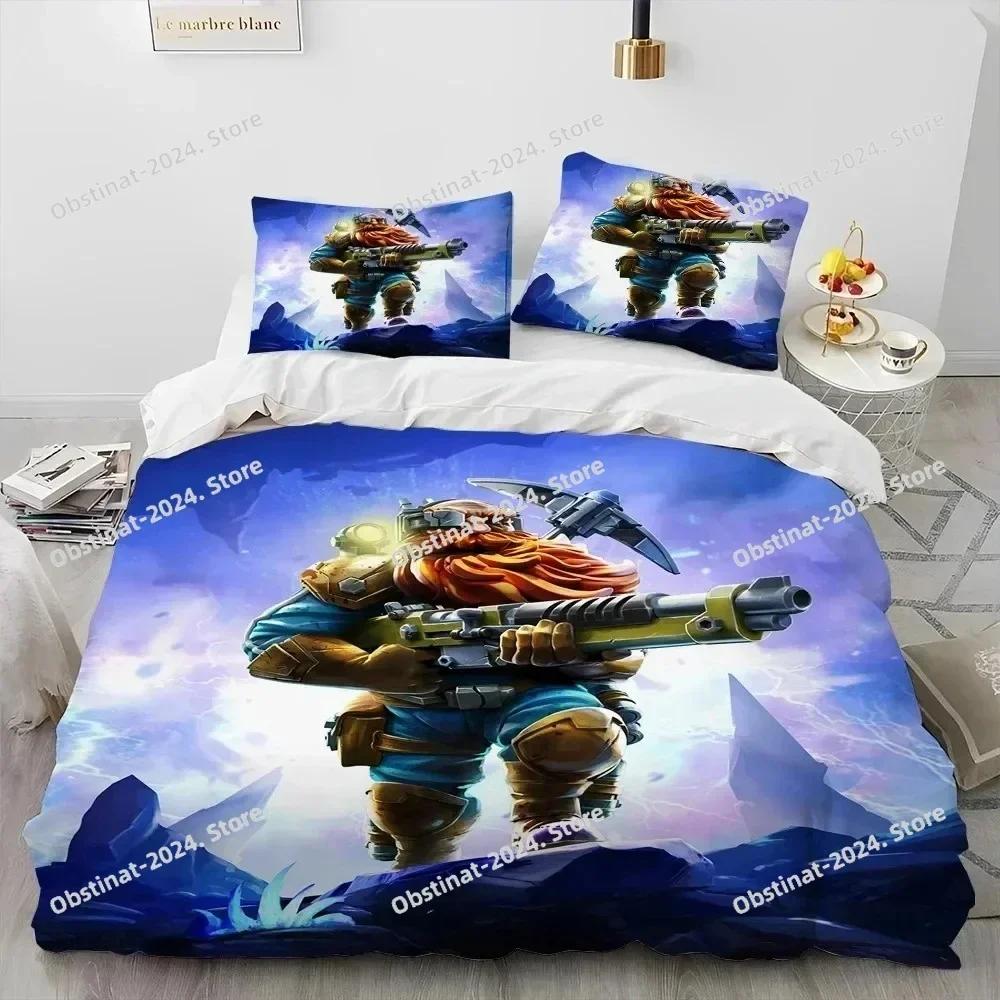 3D Deep Rock Galactic Game DRG Bedding Set Printed Single Comforter Quilt Duvet Cover Pillow Case 3 Pieces Sets Kids Adult Size